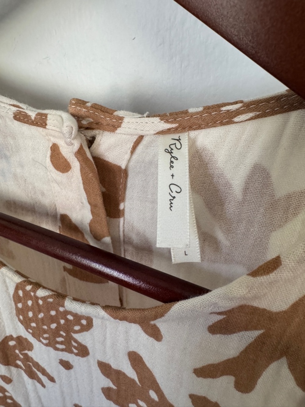 ✨Rylee + Cru Abstract Print Maxi Dress L Boho Pockets - Picture 5 of 7